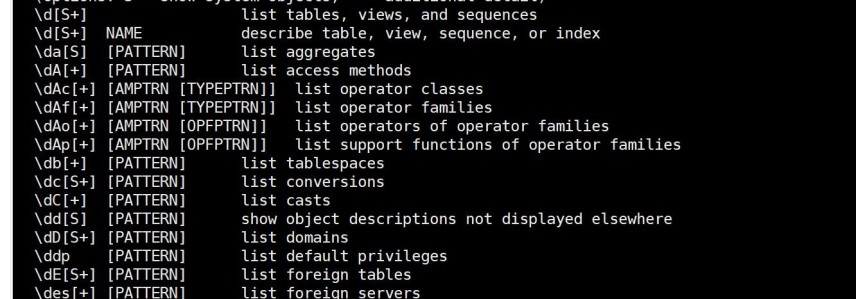 PostgreSQL教程(2)客户端工具psql的使用